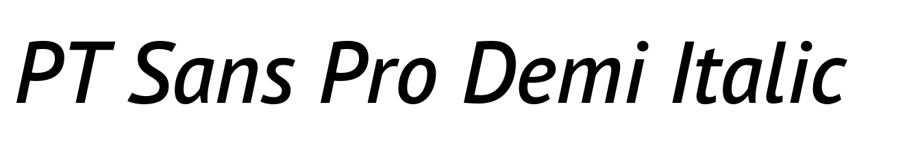 PT Sans Pro Demi Italic